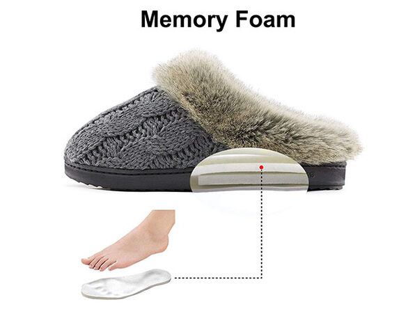 chunky knit memory foam slippers