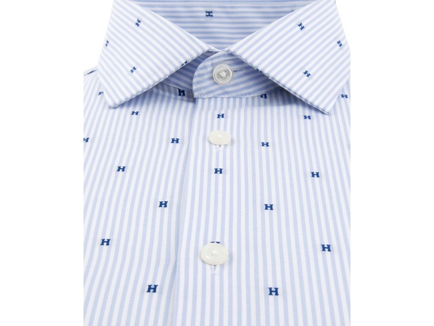 Tommy Hilfiger Men's Performance Stretch Dot-Print Dress Shirt Size 17x34-35