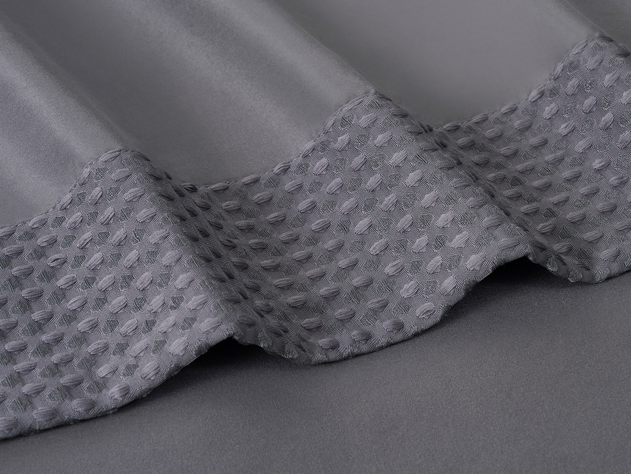 4-Piece Bamboo Blend Waffle Hem Sheet Set (Gray/Full)