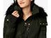 XOXO Juniors' Faux-Fur-Trim Hooded Puffer Coat Olive Size Extra Large