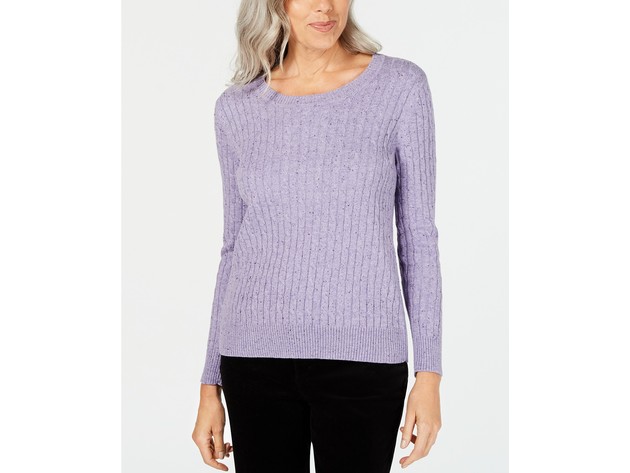 Karen Scott Women's Cable-Knit Sweater  Blue Size Large