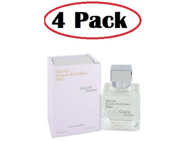 4 Pack of Gentle Fluidity Silver by Maison Francis Kurkdjian Eau De Parfum Spray (Unisex) 2.4 oz