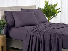 Bamboo 2000 Count 6-Piece Sheet Set with SnugGrip (Purple/Twin XL)