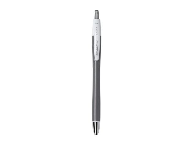 BIC Atlantis Exact Retractable Ballpoint Comfortable Pen With Rubber Grip, 3 Count