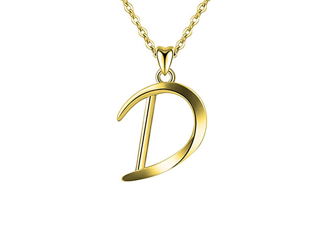 Rachel Glauber 18k Gold Plated Initial Necklace (Letter D) | StackSocial