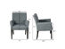 Costway Executive Guest Chair Reception Waiting Room Arm Chair w/Rubber Wood Legs - Grey