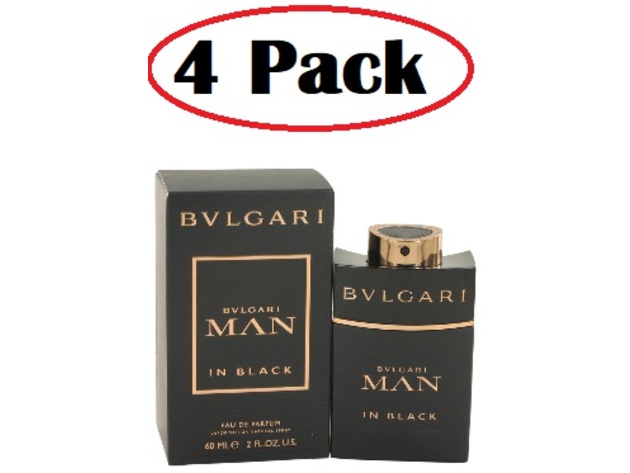 4 Pack of Bvlgari Man In Black by Bvlgari Eau De Parfum Spray 2 oz