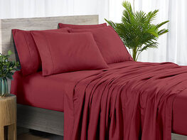 Bamboo 2000 Count 4-Piece Sheet Set with SnugGrip (Raspberry/Twin)