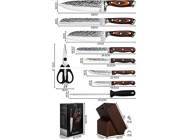 15-Piece Chef Knife Set with Block