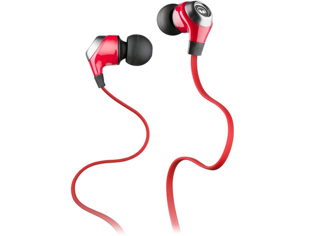 Monster N-Lite In-Ear Wired Earbud Headphones with Mic and In-Line Controls, High Performance Earbuds, Red (Refurbished)