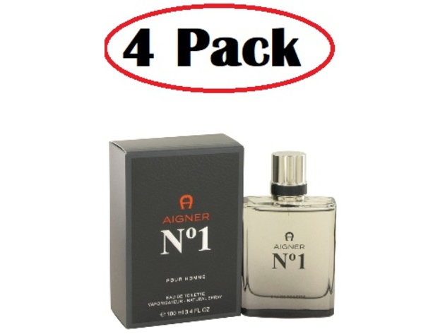 4 Pack of Aigner No 1 by Etienne Aigner Eau De Toilette Spray 3.4 oz