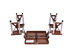 Costway Outdoor Foldable Portable Aluminum Plastic Picnic Table Camping w/ Bench 4 Seat - Brown