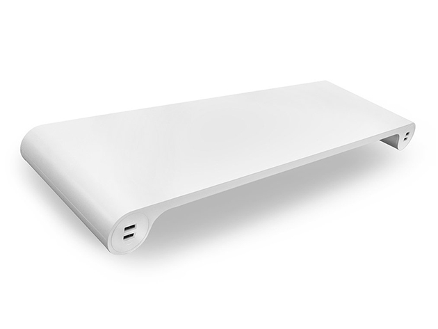 Spacebar Monitor Stand Plus 6-Port USB Hub (White)