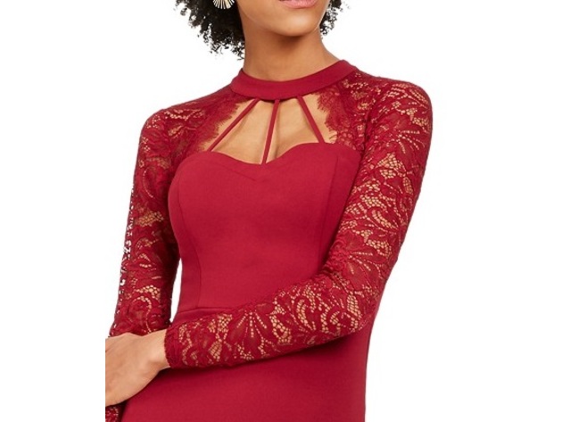 Guess Women's Lace Sweetheart Sheath Dress Red Size 4