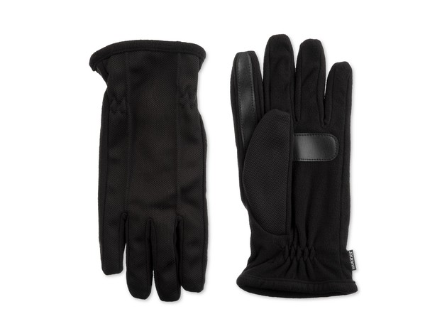 Isotoner Signature Men's Stretch smarTouch Gloves Black Size Medium