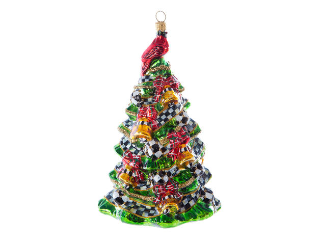 MacKenzie-Childs Glass Ornament - Happy Holidays Tree