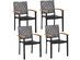 Costway Set of 4 Outdoor Patio PE Rattan Dining Chairs Armrest Stackable Garden - Brown