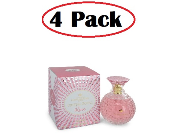 4 Pack of Marina De Bourbon Cristal Royal Rose by Marina De Bourbon Eau De Parfum Spray 3.4 oz