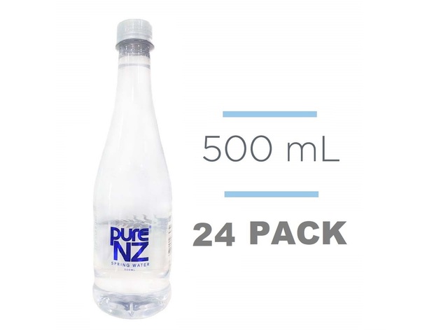 Pure NZ Still Natural Spring Water from New Zealand, Uncontaminated and Mineral Rich, 100% Recycled Bottle - 500 ml (24 Pack)