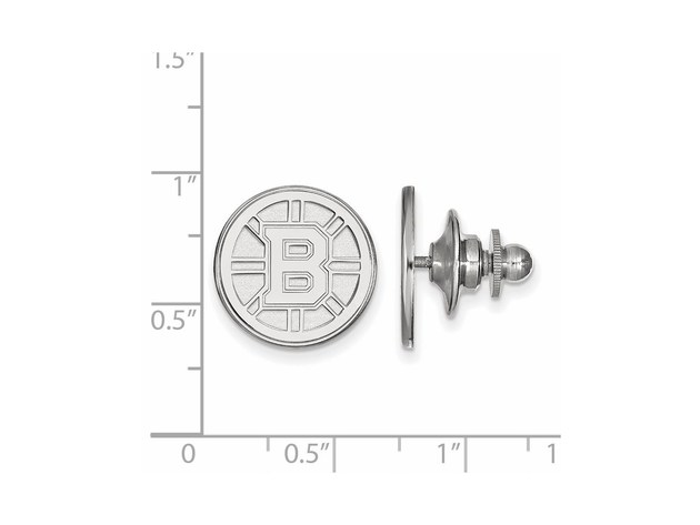 14k White Gold NHL Boston Bruins Disc Lapel or Tie Pin