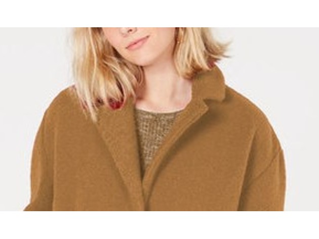 Collection B Juniors' Faux-Fur Coat Brown Size Large