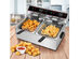 Costway 5000w Electric Countertop Deep Fryer Dual Tank Commercial Restaurant Steel - Silver