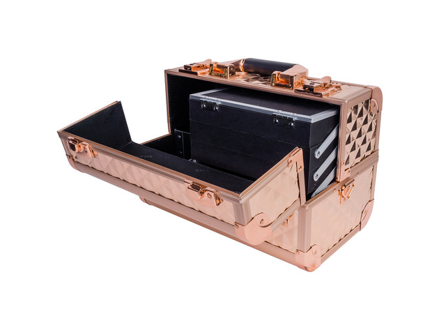 SHANY Fantasy Collection Makeup Artists Cosmetics Train Case - ROSE GOLD