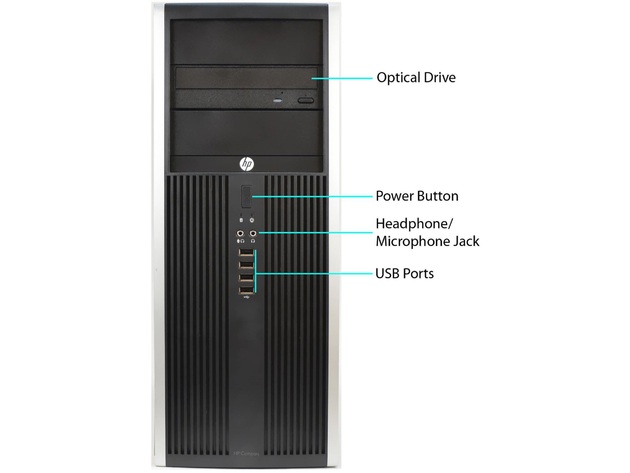 HP Compaq Elite 8200 Tower Computer PC, 3.30 GHz Intel i5 Quad Core Gen 2, 4GB DDR3 RAM, 500GB SATA Hard Drive, Windows 10 Home 64 Bit (Renewed)