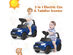 2-in-1 6V Kids Ride On Car Licensed Land Rover Toddler Push Car with Pedal White\Blue - Blue