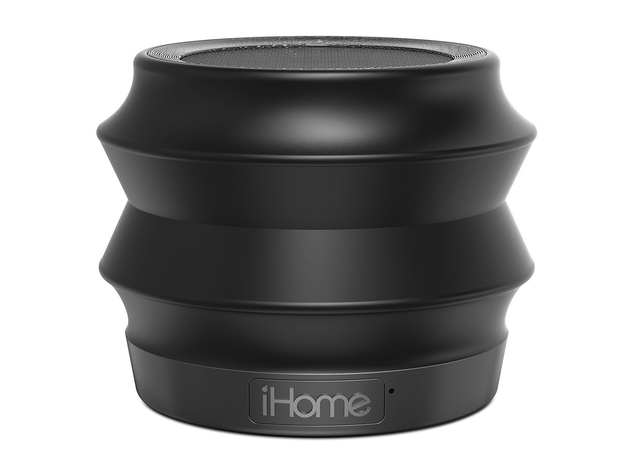 iHome Portable Collapsible Rechargeable Bluetooth Wireless Speaker with Speakerphone  - Featuring Melody, Voice Powered Music Assistant, Black (Open Box - Like New)