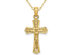 14K Yellow Gold Crucifix Cross Pendant Necklace with Chain