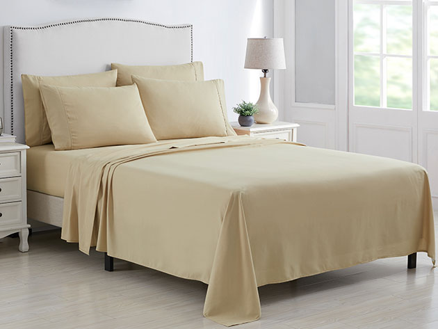 Kathy Ireland 6-Piece Brushed Microfiber Sheet Set (Beige/King)