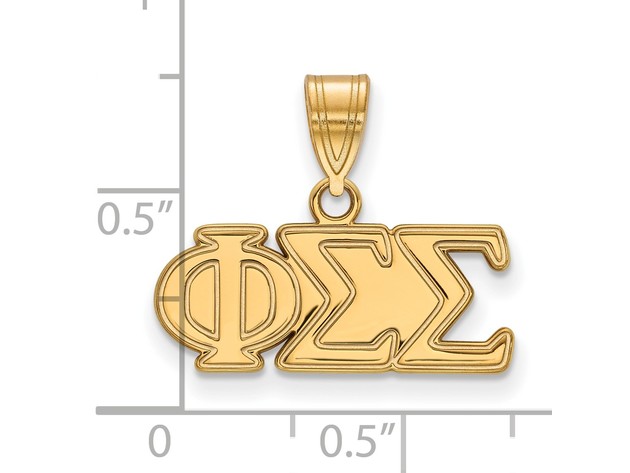 14K Plated Silver Phi Sigma Sigma Medium Pendant