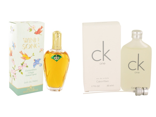 Gift set  WIND SONG by Prince Matchabelli Cologne Spray 2.6 oz And  CK ONE EDT Pour/Spray (Unisex) 1.7 oz