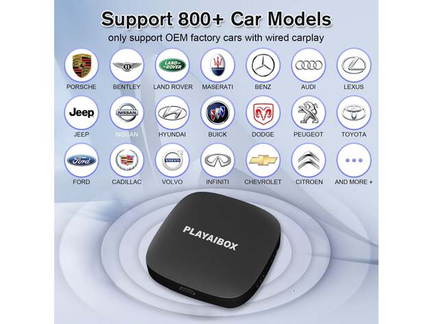 PlayAIBox Apple CarPlay & Android Auto Wireless Adapter with Streaming Service Support