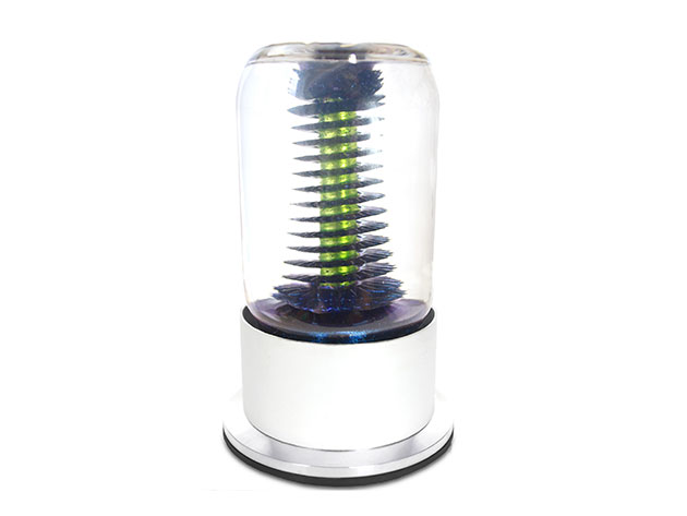 RIZE Spinning Ferrofluid Display (Blue with Green Post)
