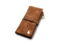 Zippered Clutch Wallet- Brown