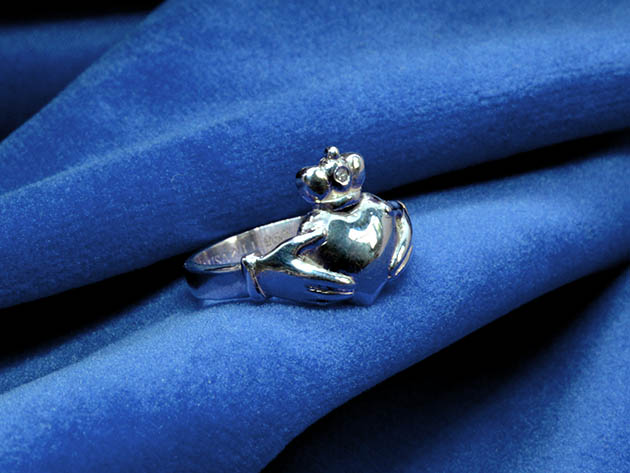 Claddagh Ring in 950 Sterling Silver (Size 10)