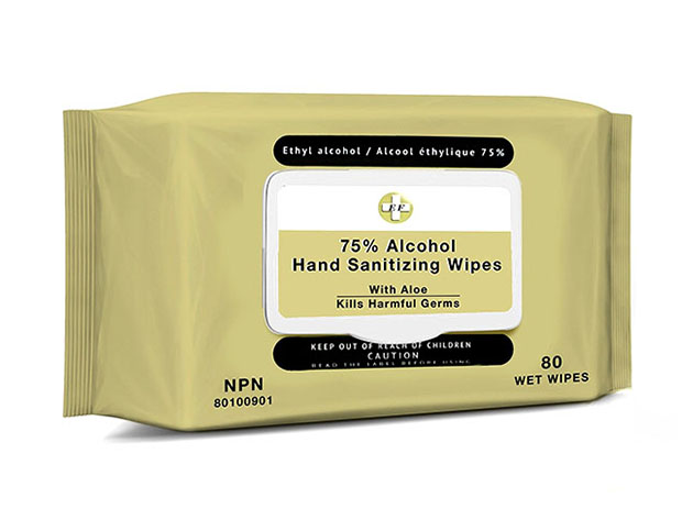 75% Alcohol Hand Sanitizing Wipes: 12-Pack 