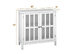 Costway Storage Buffet Cabinet Glass Door Sideboard Console Table Server Display - White