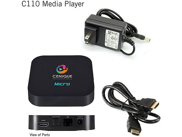 Cenique C110-PL Compact Dual Core 8GB NAND Flash Wi-Fi Digital Media Player (New)