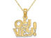 14K Yellow Gold OY VEY Pendant Necklace Charm with Chain