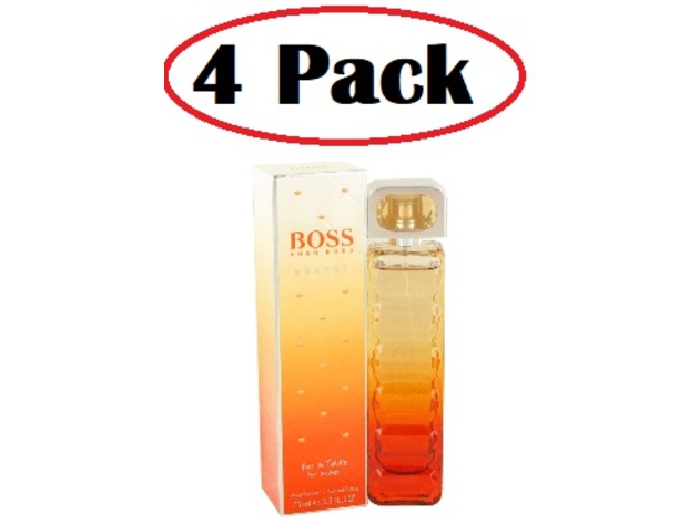 4 Pack of Boss Orange Sunset by Hugo Boss Eau De Toilette Spray 2.5 oz