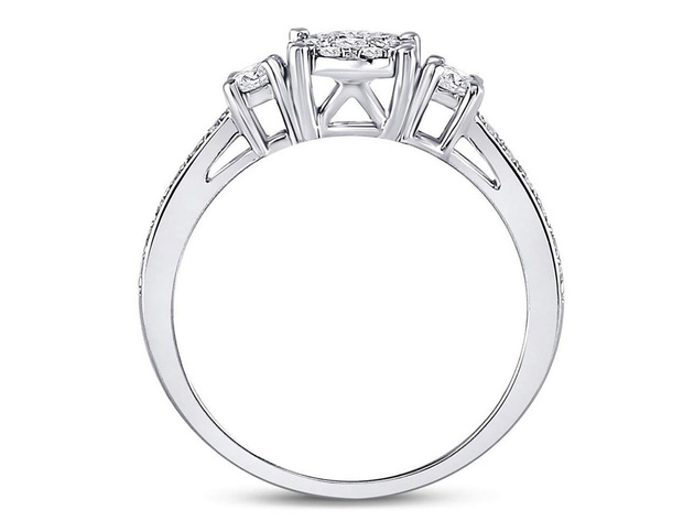 5/8 arat (ctw I2-I3, H-I) Diamond Engagement Bridal Ring in 14K White Gold - 8.5