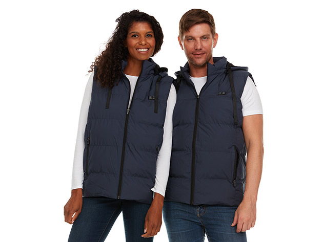 Helios Paffuto Heated Unisex Vest with Power Bank (Blue/Small)