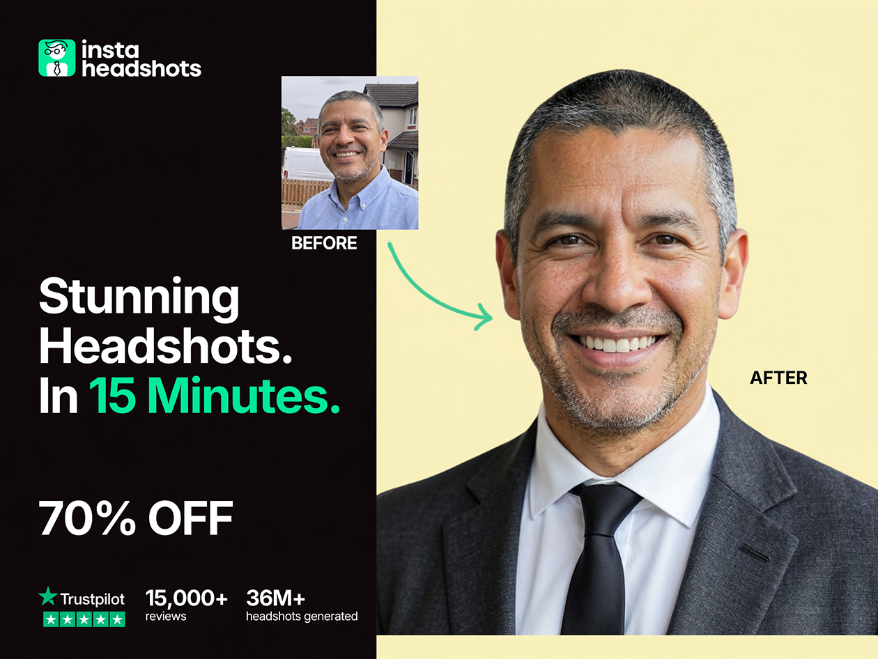 InstaHeadshots AI Headshot Generator Starter Plan: One-Time Purchase