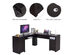 Costway L-Shaped Corner Computer Desk Writing Table Study Workstation w/ Drawers Storage - Black