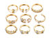 7-Piece Cute & Kitschy Assorted Ring Set with White Swarovski