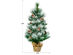 Costway 24'' Snow Flocked Artificial Christmas Tree Tabletop w/Pine Cones and Burlap Base - Green