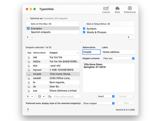 TypeIt4Me: The original text expander for Mac (single user license)